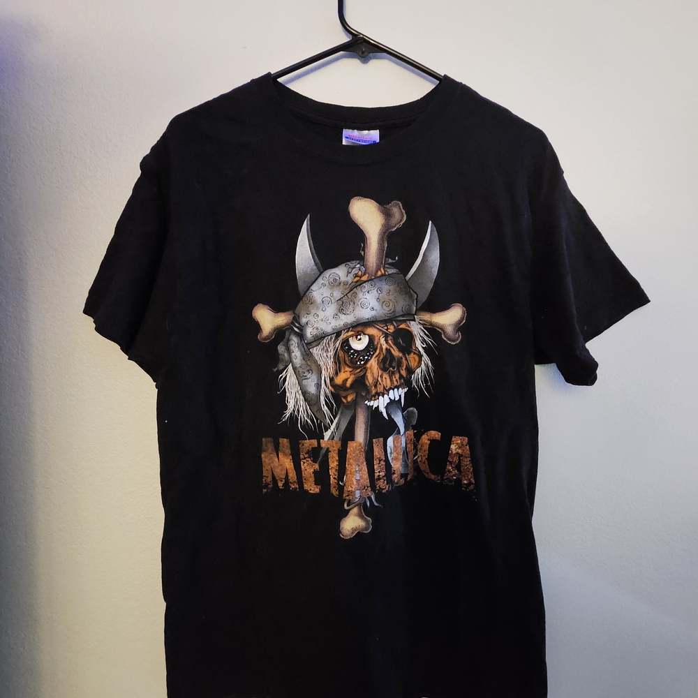 Metallica Band T-shirt Pushead Pirate Skull Cross Bones Medium